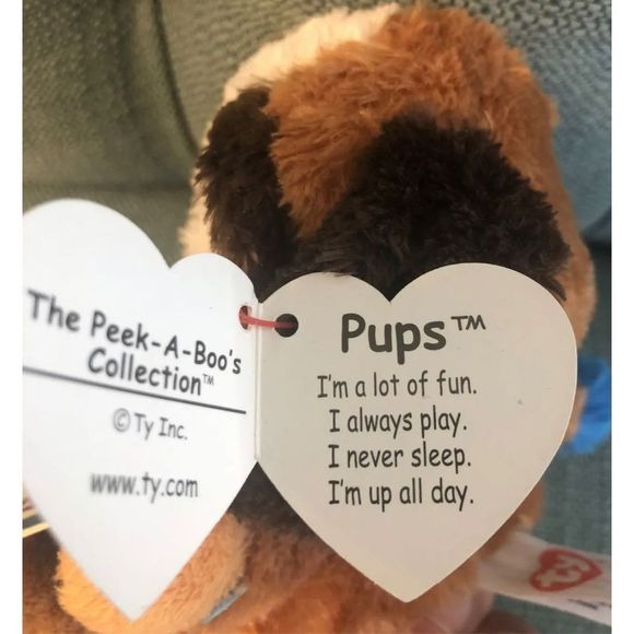 TY Beanie Boos Plush Peek-A-Boo 14" PUPS the Dog Puppy Cell Phone Holder NWT - Picture 3 of 7